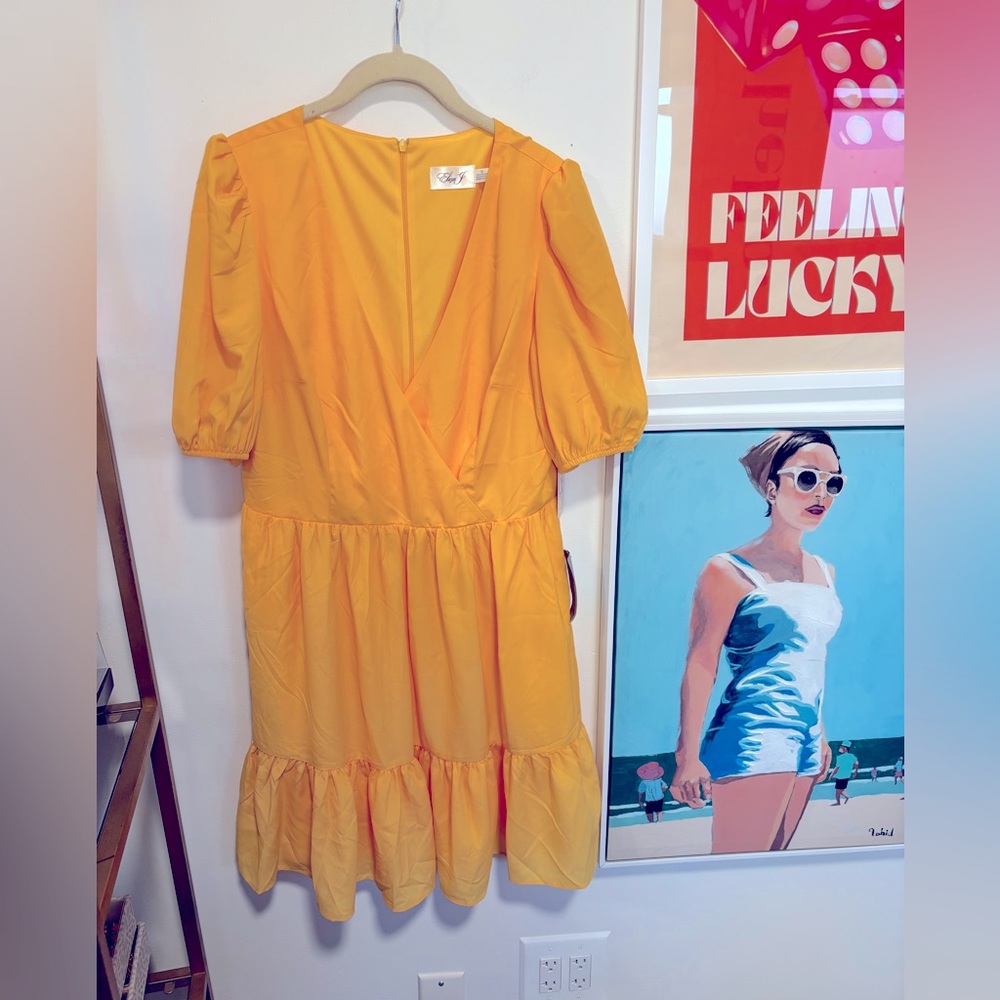 Eliza J Dress in Sunflower Yellow with tags